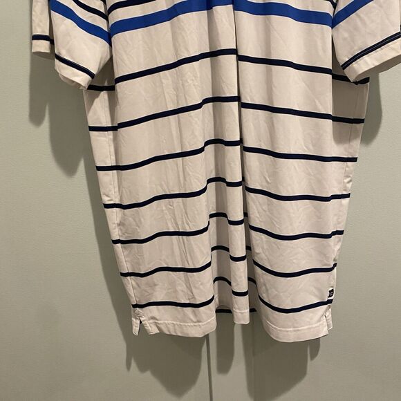 CHAPS Polo Mens Large White Striped Shirt Performance Golf Classic Preppy - Picture 4 of 11